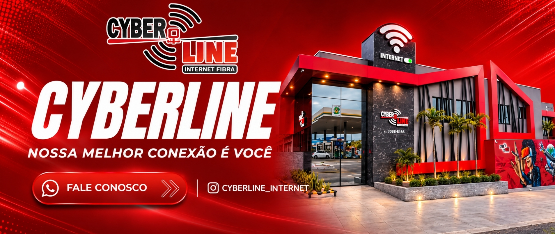 Conheça os planos Cyberline. Consulte a disponibilidade no seu endereço.